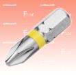 PH1 Philips-Bits mit Farbring gelb, 25 mm, 10 Stück