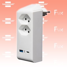 2-fach Abzweigstecker drehbar bis 300° weiss