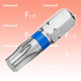 T15 Torx-Bits mit Farbring blau, 25 mm, 10 Stück